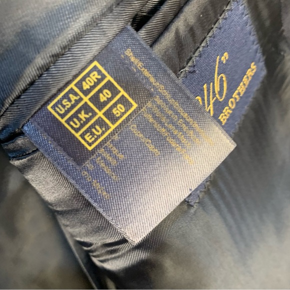 Brooks Brothers “346” Gold Button Navy Blue Wool Logo Sports Blazer Coat Jacket - Picture 5 of 15